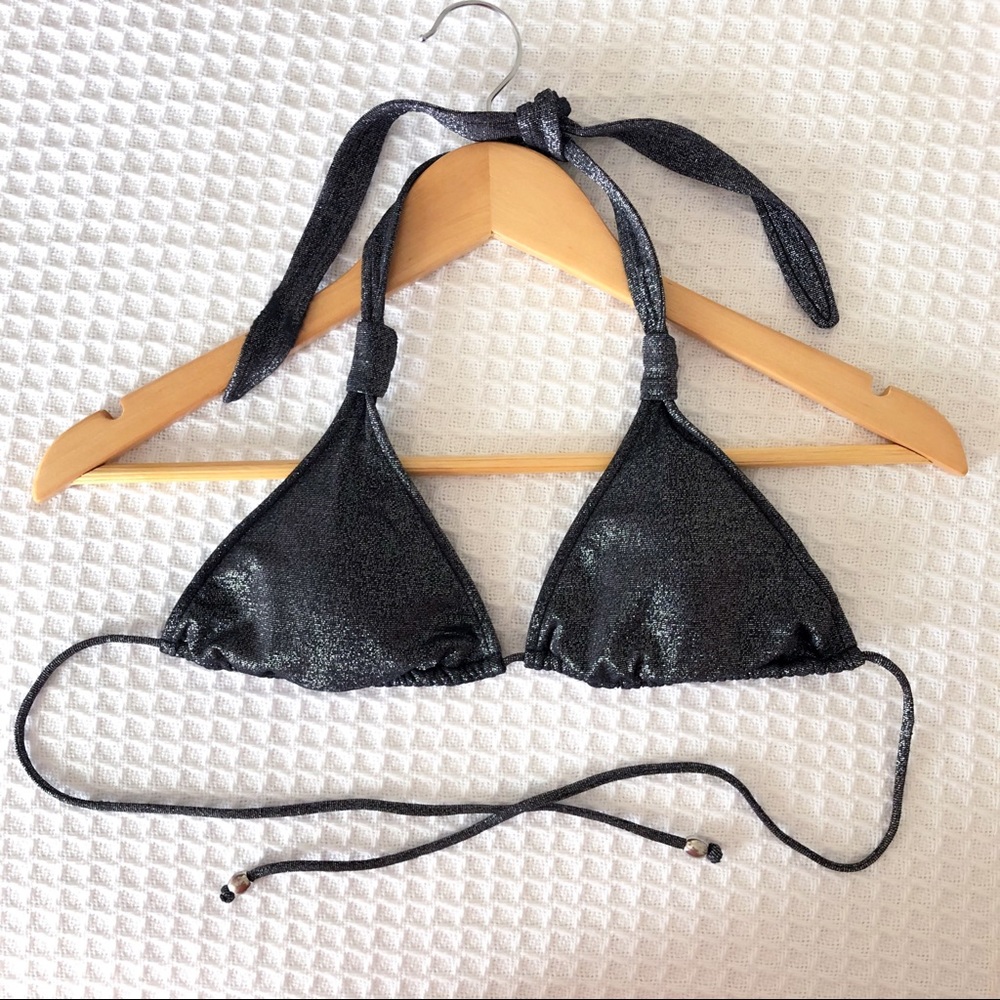 Black metallic bikini top